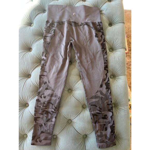 Zyia Active Seamless Leggings Women's Size Medium Gray Camo - Picture 1 of 4